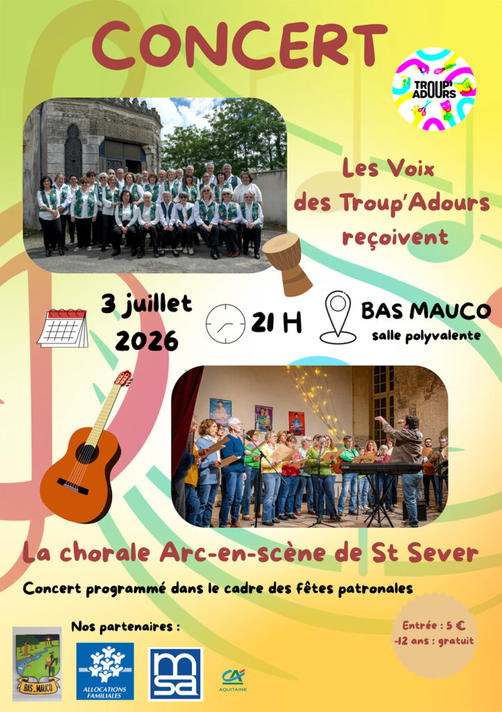 affiche-chorale-troupadours-juillet-2026-722x1024 Les Voix des Troup’Adours clôtureront leur saison en concert à Bas-Mauco
